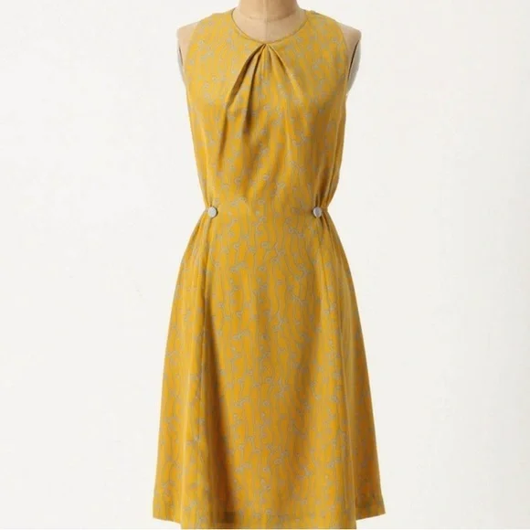 anthropologie yellow silk dress Buy Anthropologie Yellow Milly Satin High-Neck Midi Dress from Next USA